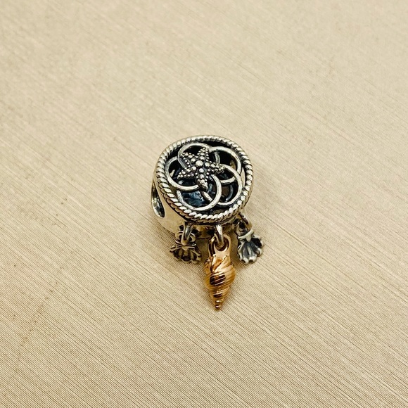 EUC Pandora 788944C00 Silver & Pandora Rose Seashell Dreamcatcher Nautical Charm - Picture 7 of 13